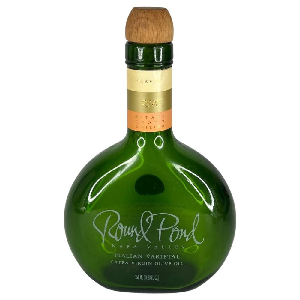 Round Pond Napa Valley Olive‎ Oil Bottle EMPTY Green With cork Plug Extra Virgin